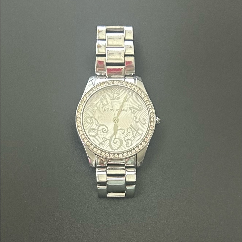 Silver Watch with Crystal Accents